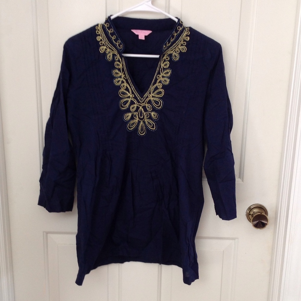 Lilly Pulitzer Navy Sarasota tunic